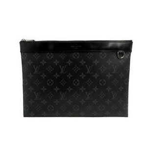 Louis Vuitton Clutch Bag Shoulder Monogram Eclipse Black Discovery Pochette